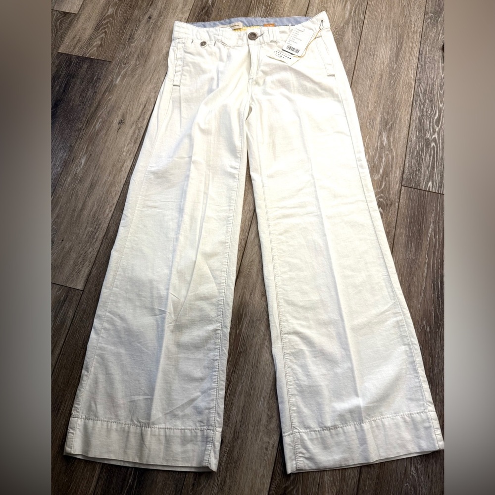 Anthropologie Wide-Leg Pants in Creamy White